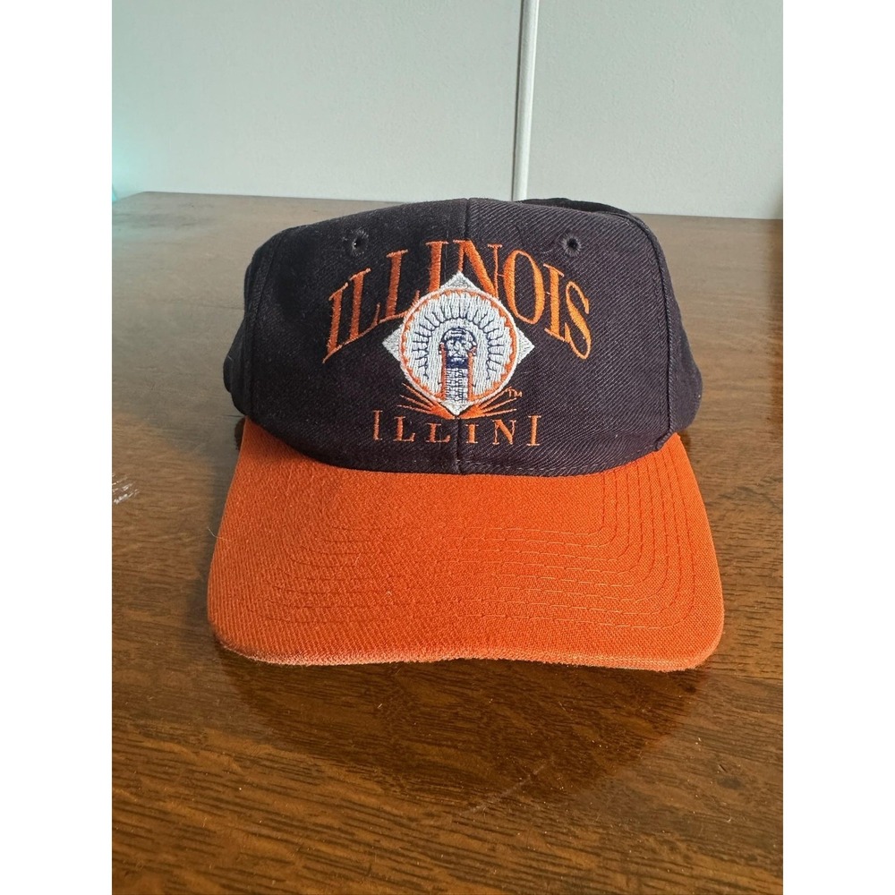 Vintage Illinois Fighting Illini Hat Cap Snap Back One Size Blue NCAA Football